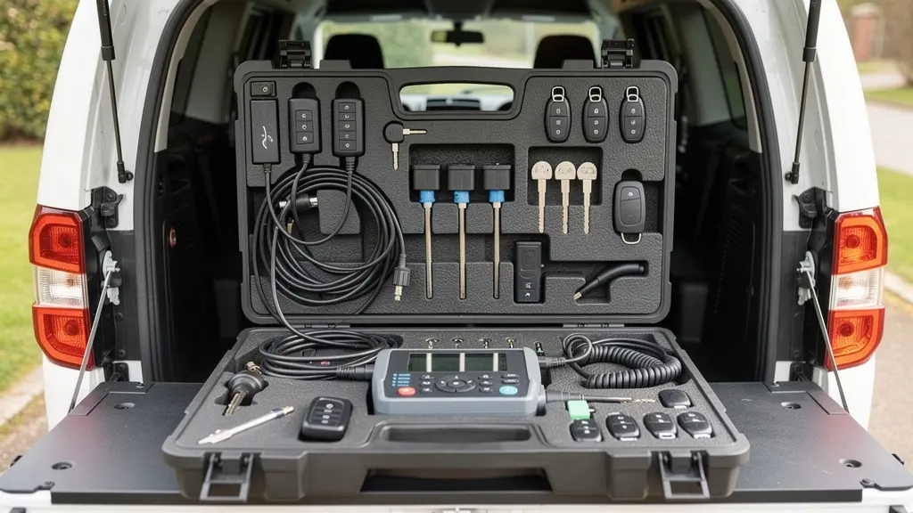 Mallette équipement professionnel serrurier automobile avec outils spécialisés